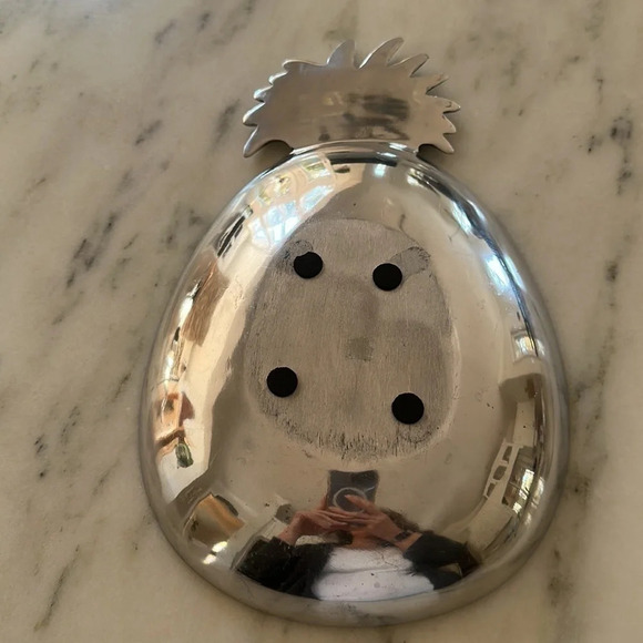 Pineapple Pewter/Metal Serving Bowl - So Fun! - Picture 2 of 2